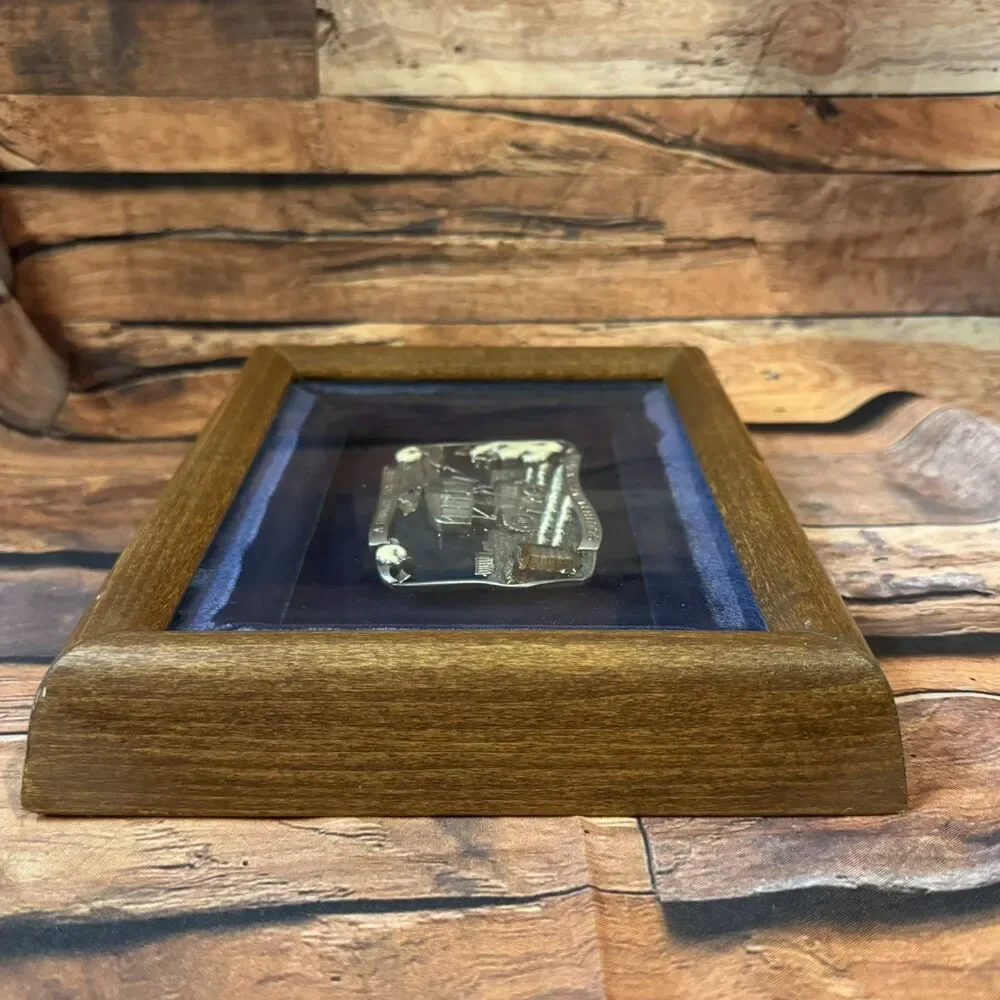 Siskiyou Pewter Belt Buckle Tribute South Plains Farmer Framed Shadow Box 1984